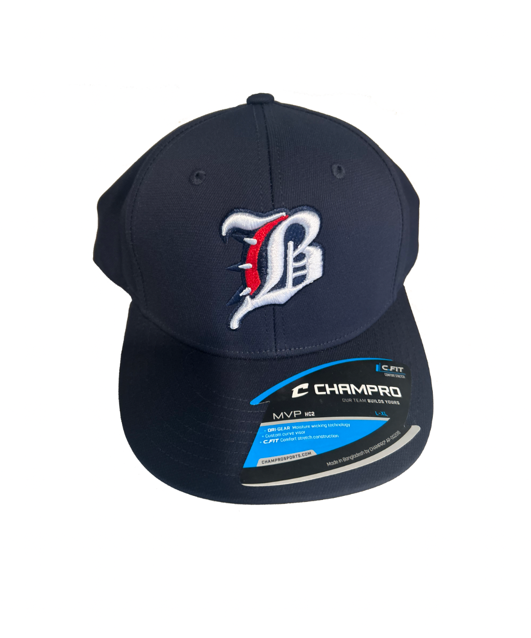 Bulldog Baseball Hat - Navy with White "B"