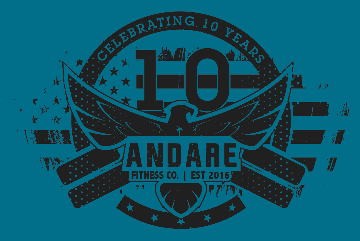 ANDARE FITNESS Women’s Racerback Cropped Tank, CELEBRATING 10 YEARS (SALE ENDS 7/8)