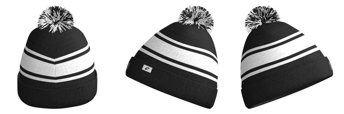 UNRIVALED - BLACK POM POM BEANIE (3D UNRIVALED LOGO)