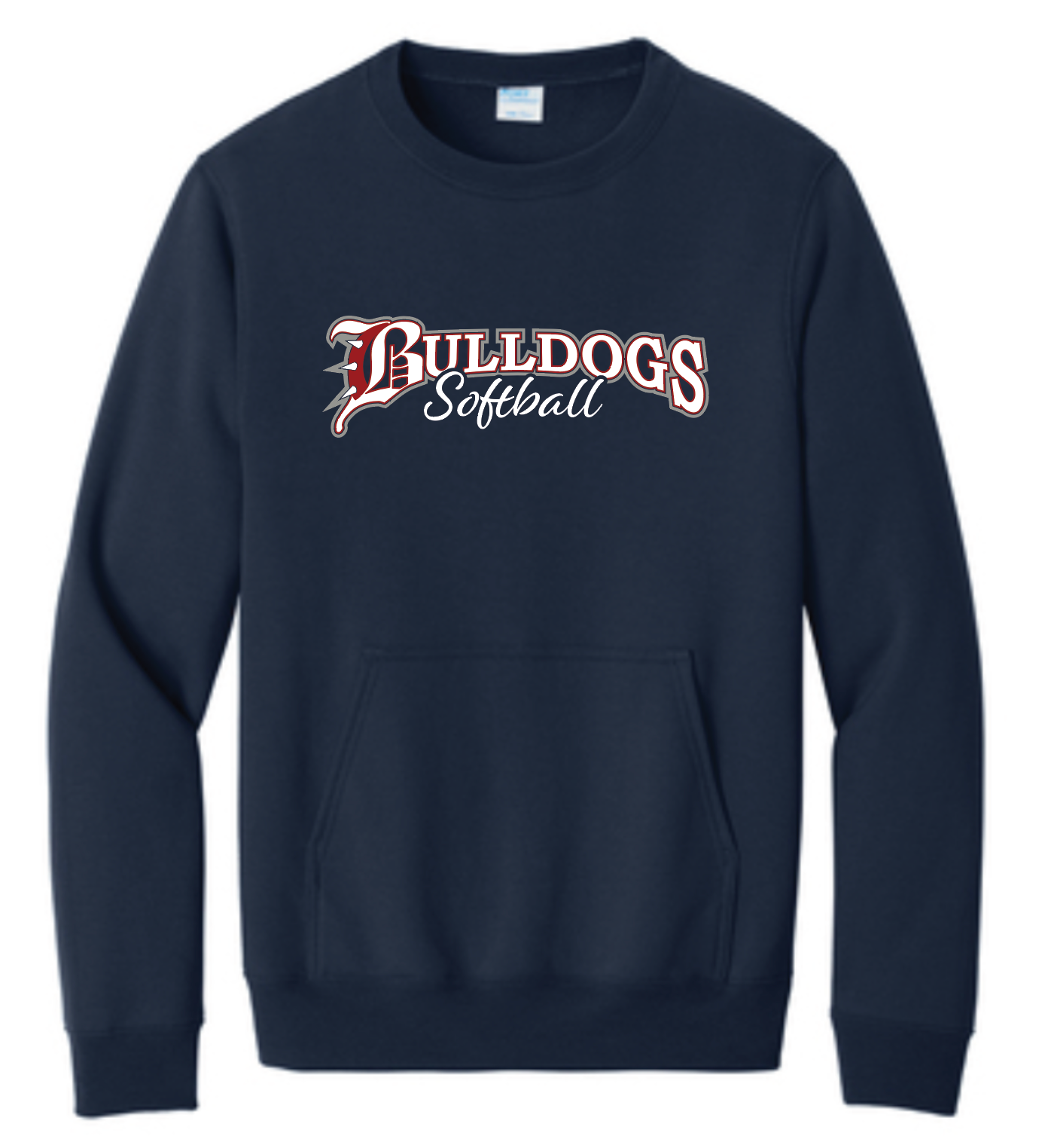 Bulldog Softball - Crew Pocket Sweatshirt