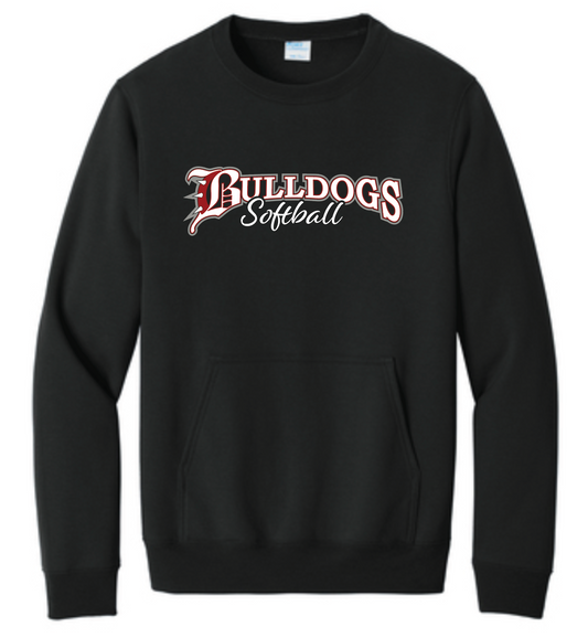 Bulldog Softball - Crew Pocket Sweatshirt