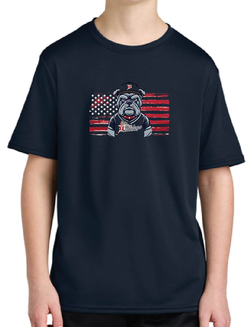 Brick Bulldogs- Short Sleeve Dry-fit "flag"