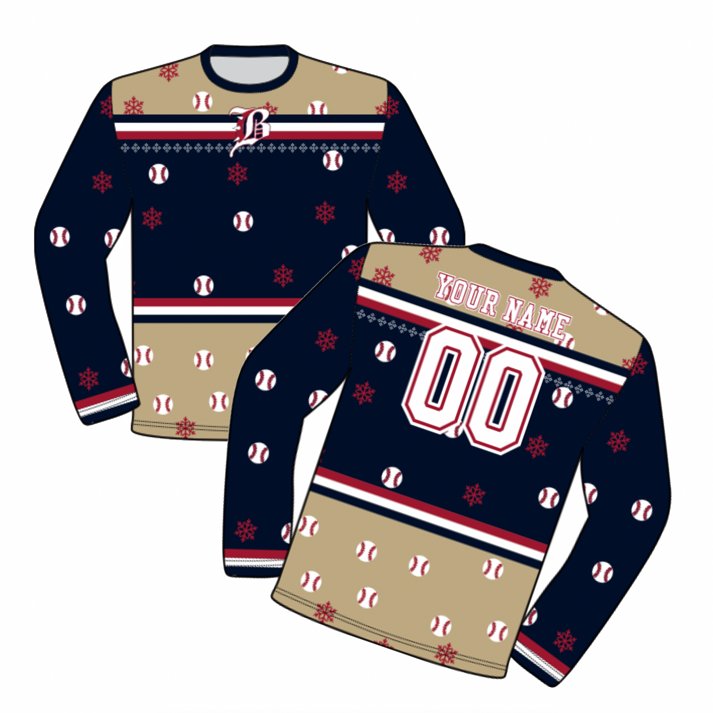 Bulldogs HOLIDAY Long Sleeve T-Shirt  (Blue/Vegas)