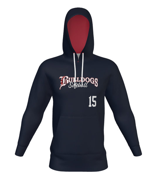 Bulldogs Softball - Hooded Sweatshirt - Full color Name/Number included!