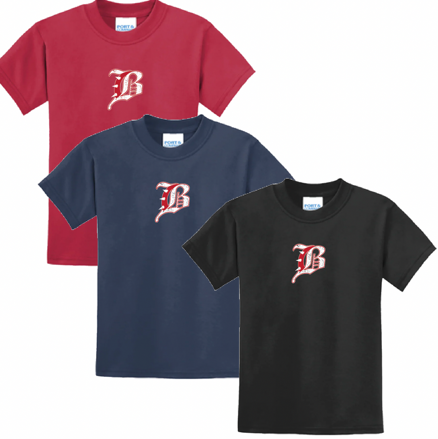 Brick Bulldogs- Short Sleeve "B" T-Shirt