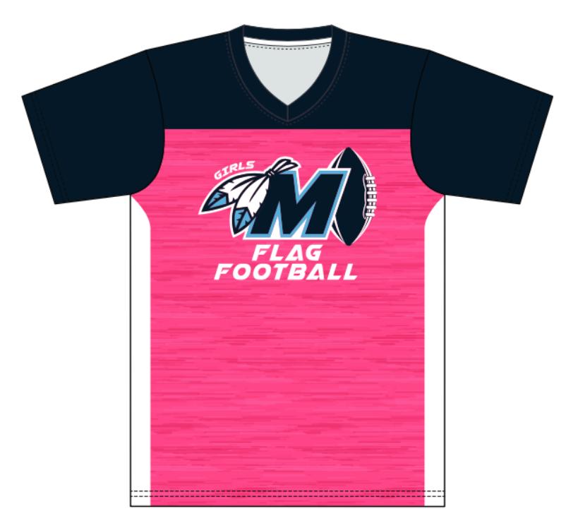MYAA - Dri-Gear V-Neck T-Shirt (Girls Flag Design)