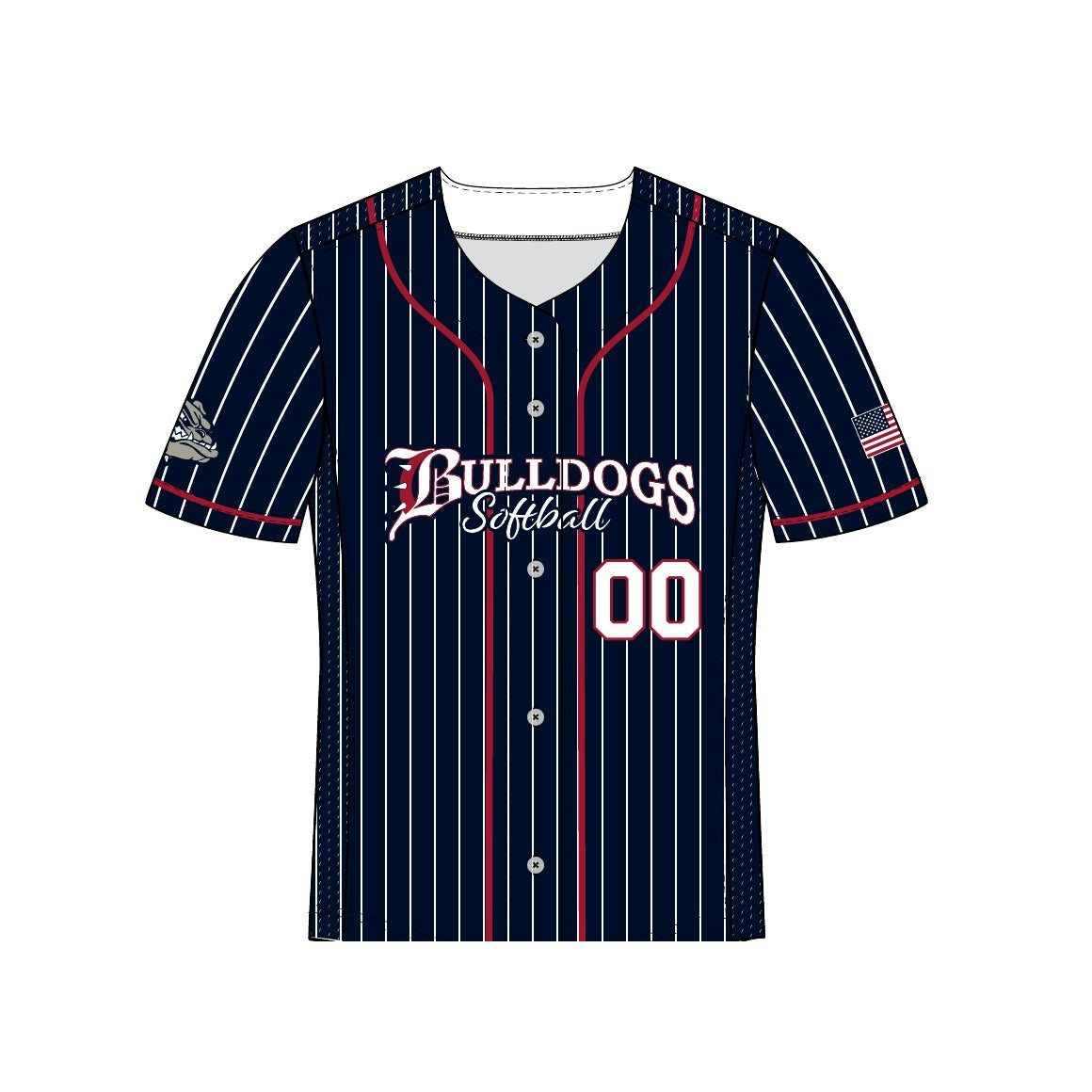 Bulldogs Softball - Game Jersey (Navy Pinstripe)