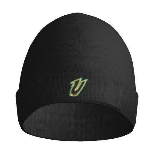 UNRIVALED - BLACK POLAR CUFF BEANIE (3D U LOGO)