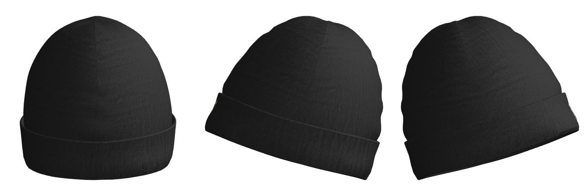 UNRIVALED - BLACK POLAR CUFF BEANIE (3D U LOGO)
