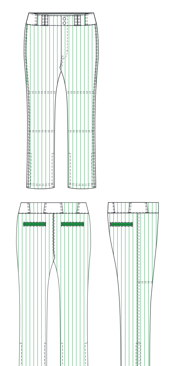 Unrivaled striped open bottom pant