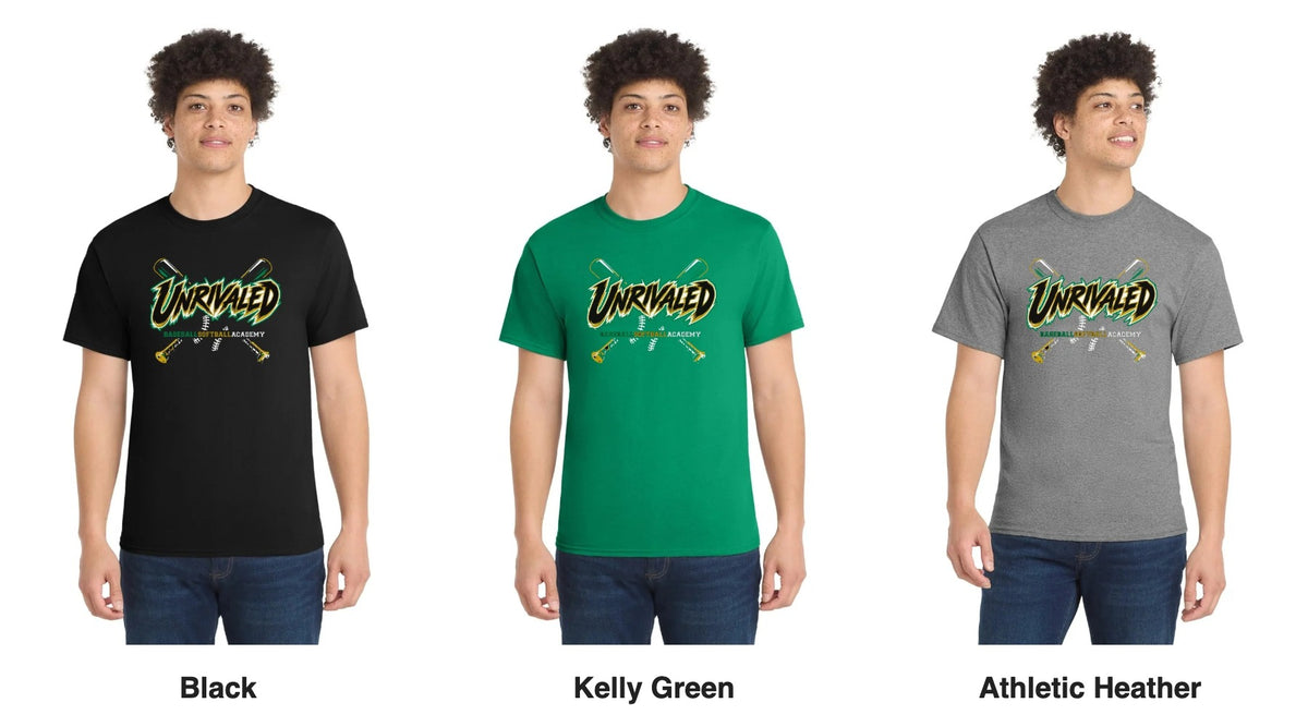 Unrivaled t-shirt in Black, Kelly Green and Athletic Heather